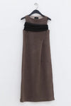 Un Morceau Reversible Wool One Side Slit Sleeveless Dress UM222LS17 Coffee